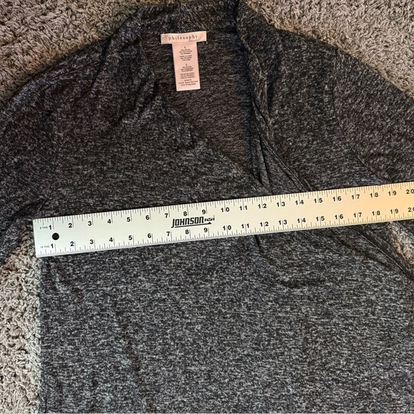 Philosophy Draping Charcoal Grey Open Cardigan for Women, Size L - Picture 7 of 9